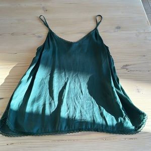 Anthropologie Green 100% Silk Tank (Size Small)